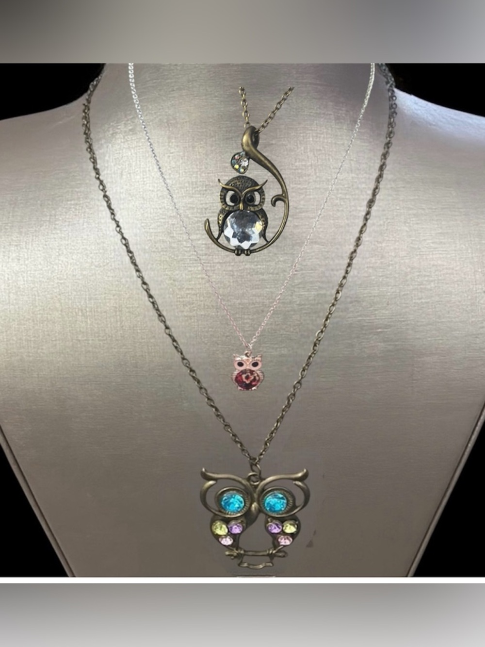 Bundle of 3 Owl necklaces